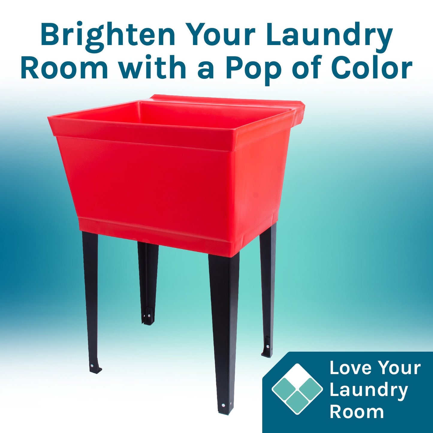 Cambridge Resources 1-Basin Freestanding Utility Tub with Faucet - Red
