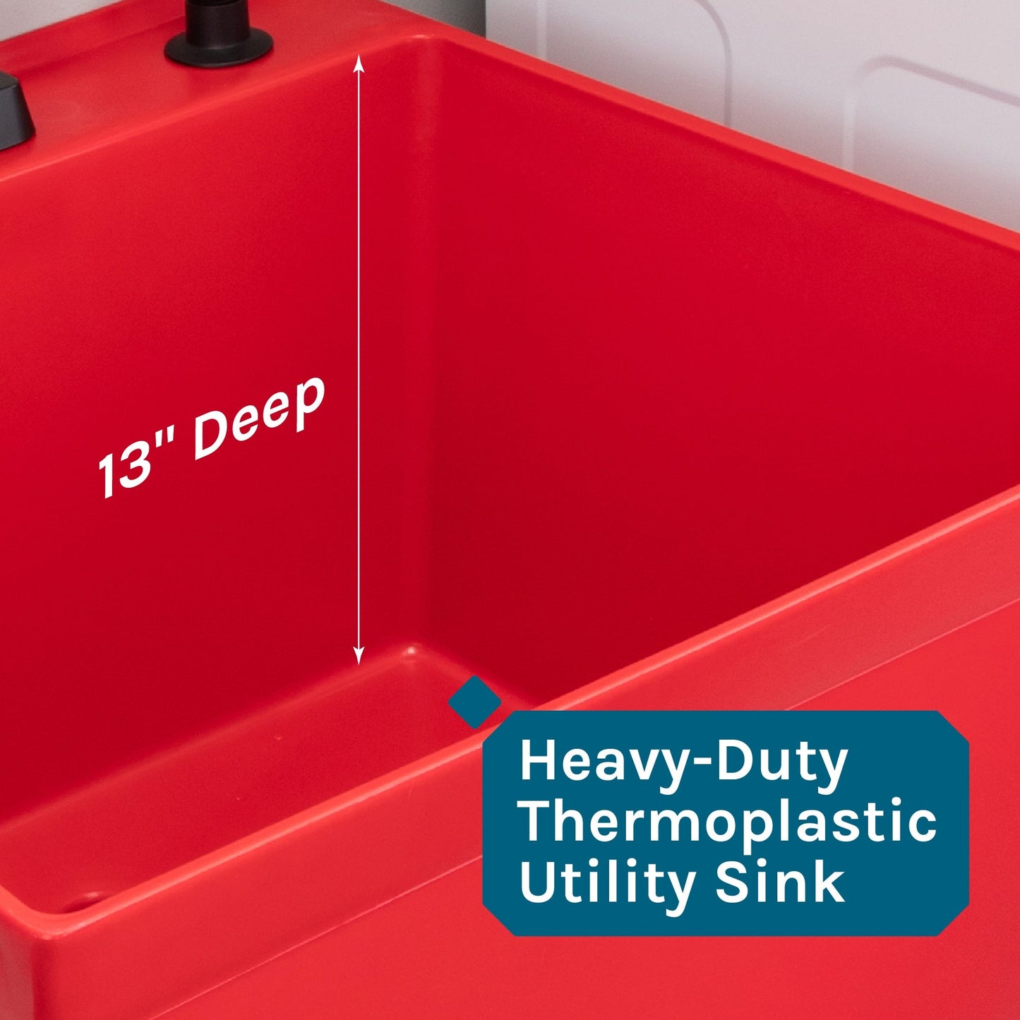 Cambridge Resources 1-Basin Freestanding Utility Tub with Faucet - Red
