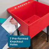 Cambridge Resources 1-Basin Freestanding Utility Tub with Faucet - Red
