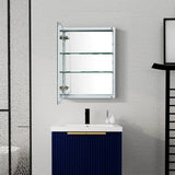 Forclover KF 16-in x 20-in Surface/Recessed Mount Satin Mirrored Soft Close Medicine Cabinet