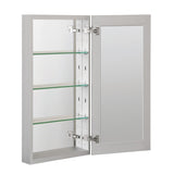 Forclover DON 15-in x 36-in Surface/Recessed Mount Satin Mirrored Soft Close Medicine Cabinet