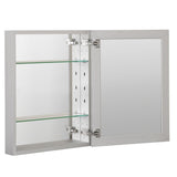 Forclover KF 16-in x 20-in Surface/Recessed Mount Satin Mirrored Soft Close Medicine Cabinet