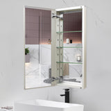Forclover DON 15-in x 36-in Surface/Recessed Mount Satin Mirrored Soft Close Medicine Cabinet