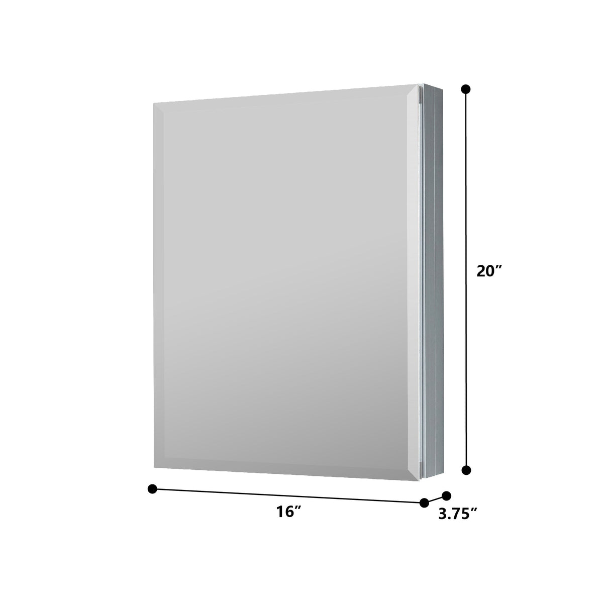 Forclover KF 16-in x 20-in Surface/Recessed Mount Satin Mirrored Soft Close Medicine Cabinet