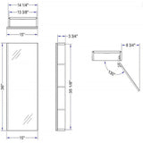 Forclover DON 15-in x 36-in Surface/Recessed Mount Satin Mirrored Soft Close Medicine Cabinet