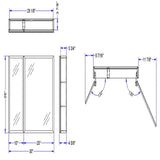 Forclover KF 30-in x 26-in Surface/Recessed Mount Black Mirrored Soft Close Medicine Cabinet