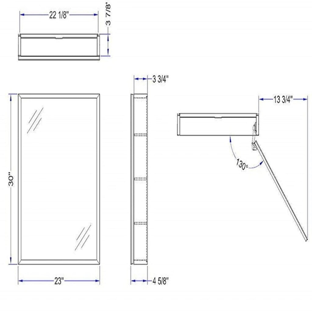 Forclover KF 23-in x 30-in Surface/Recessed Mount Satin Mirrored Soft Close Medicine Cabinet