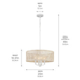 Kichler Sayulita 4-Light White Coastal Drum Medium Hanging Pendant Light