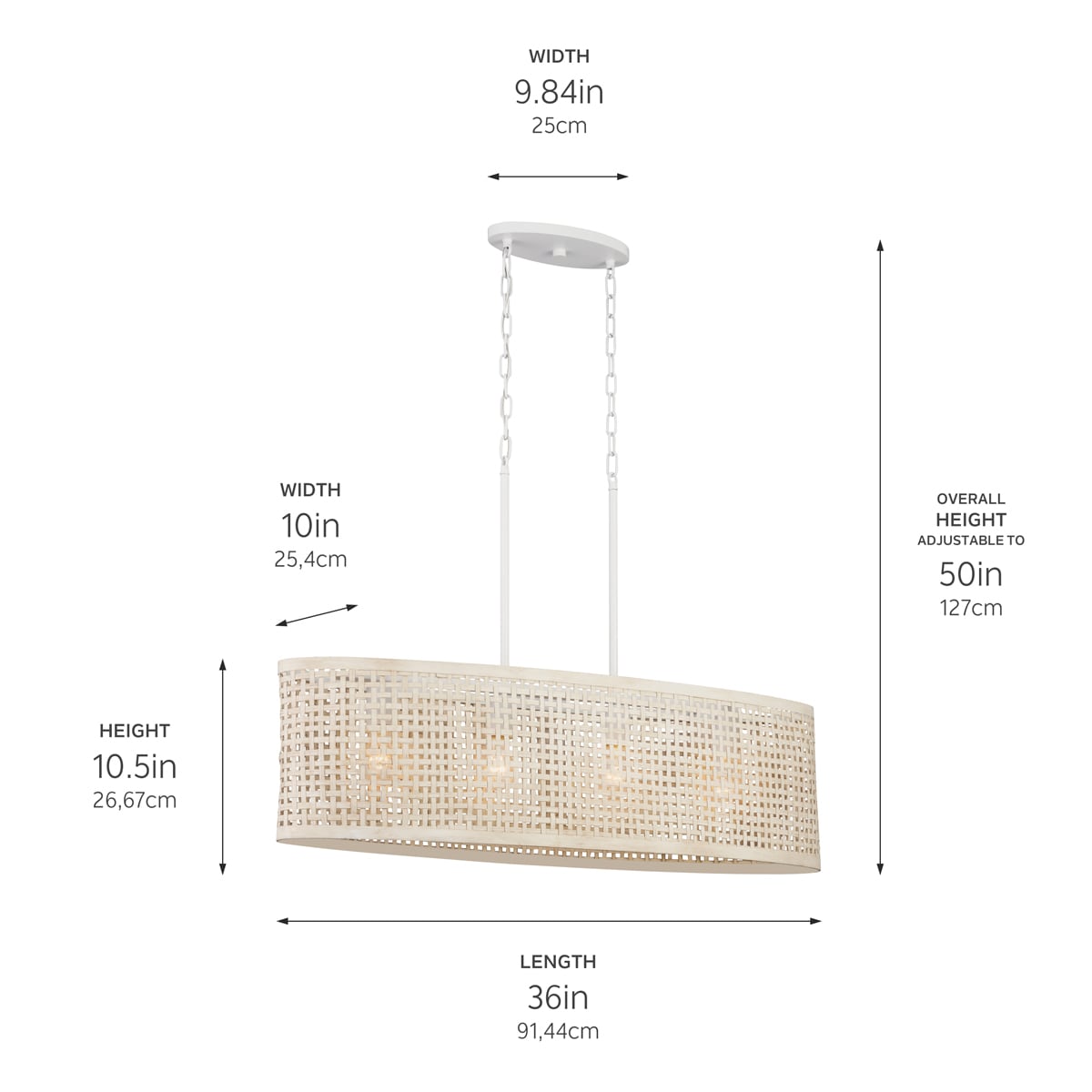 Kichler Sayulita 4-Light White Coastal Chandelier