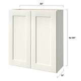 allen + roth Aveley 30-in W x 36.125-in H x 12-in D Linen Wall Fully Assembled Cabinet (Flat Panel Shaker Door Style)