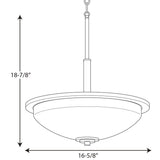 Progress Lighting Replay 3-Light Black Transitional Etched Glass Dome Medium Hanging Pendant Light