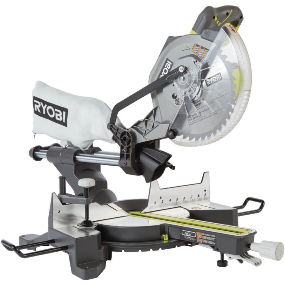 15 Amp 10 in. Sliding Compound Miter Saw and 18-Volt Cordless ONE+ 1/2 in. Drill/Driver Kit w/(1)1.5 Ah Battery, Charger - Super Arbor