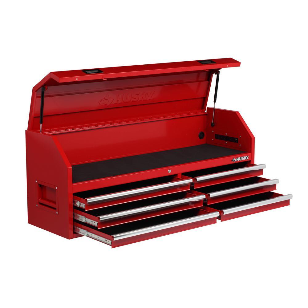 61 in. W 18-Drawer Combination Tool Chest and Rolling Cabinet Set in Gloss Red