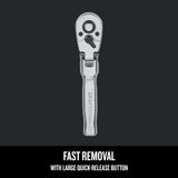 CRAFTSMAN 72-Tooth 3/8-in Drive Quick-Release Flexible Head Ratchet