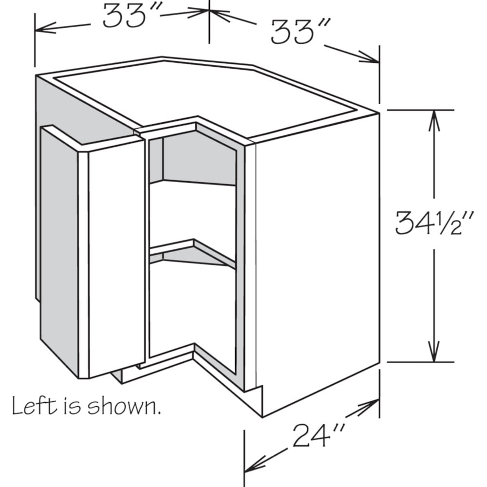 allen + roth Innsbrook 33-in W x 34.5-in H x 24-in D Rye Diagonal Corner Base Fully Assembled Cabinet (Flat Panel Shaker Style)
