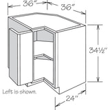 allen + roth McKeller 36-in W x 34.5-in H x 24-in D Linen Diagonal Corner Base Fully Assembled Cabinet (Flat Panel Square Style)