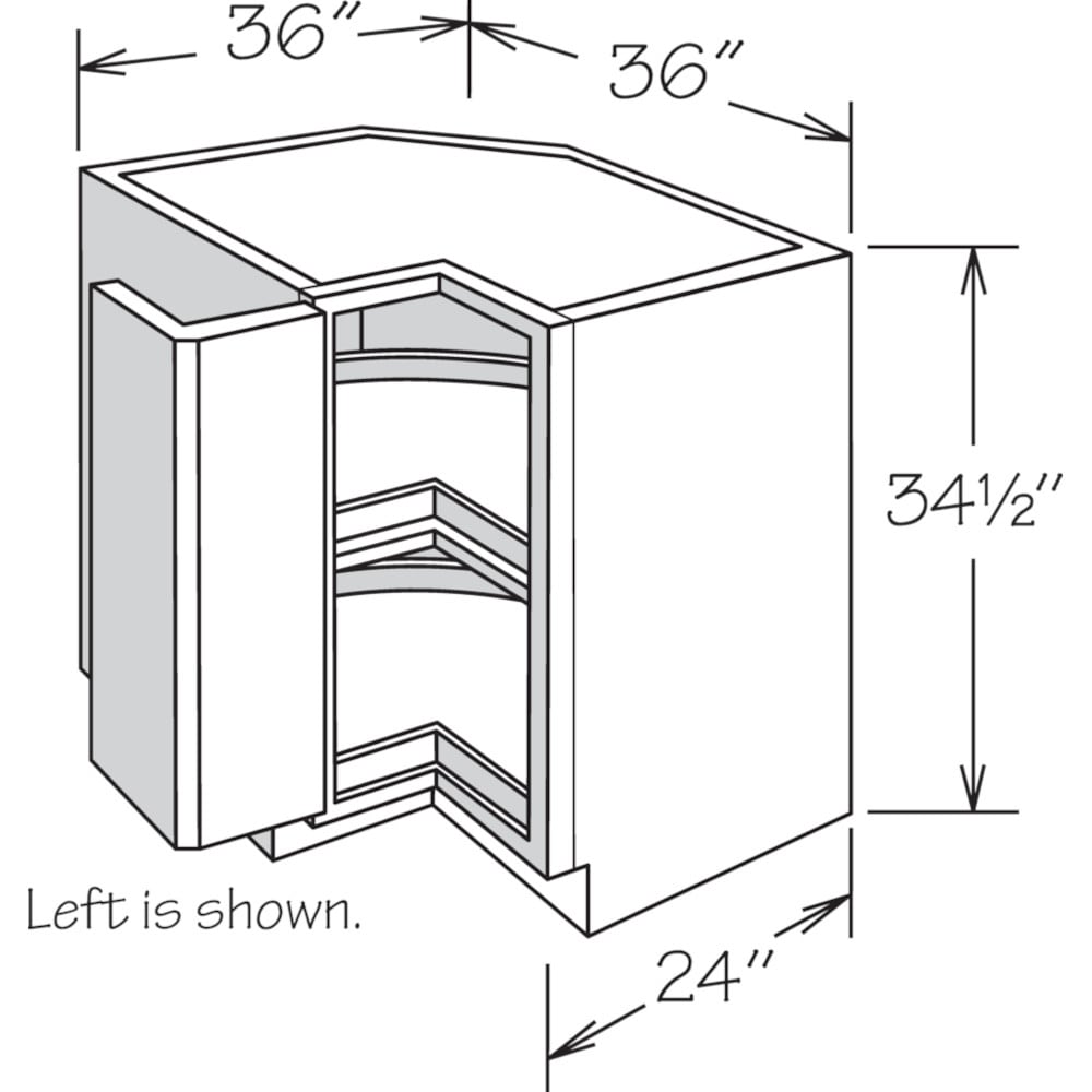 allen + roth McKeller 36-in W x 34.5-in H x 24-in D Linen Lazy Susan Corner Base Fully Assembled Cabinet (Flat Panel Mitered Style)