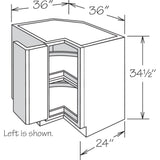 allen + roth Innsbrook 36-in W x 34.5-in H x 24-in D Rye Lazy Susan Corner Base Fully Assembled Cabinet (Flat Panel Shaker Style)