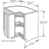 allen + roth Aveley 33-in W x 34.5-in H x 24-in D Linen Lazy Susan Corner Base Fully Assembled Cabinet (Flat Panel Shaker Style)