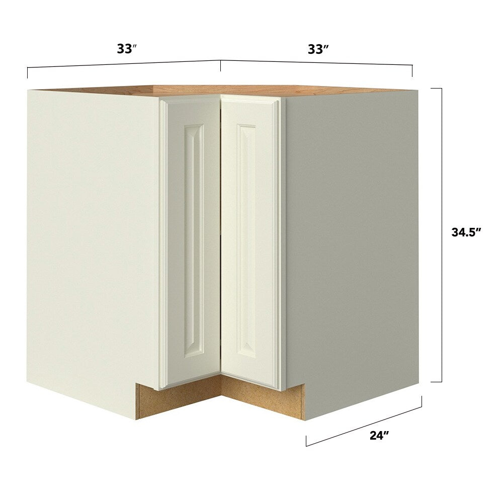 allen + roth Pattingham 33-in W x 34.5-in H x 24-in D Harbor Lazy Susan Corner Base Fully Assembled Cabinet (Raised Panel Square Style)
