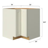 allen + roth Pattingham 33-in W x 34.5-in H x 24-in D Harbor Lazy Susan Corner Base Fully Assembled Cabinet (Raised Panel Square Style)