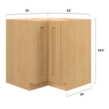 allen + roth Innsbrook 33-in W x 34.5-in H x 24-in D Rye Lazy Susan Corner Base Fully Assembled Cabinet (Flat Panel Shaker Style)