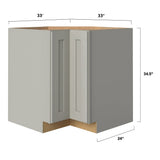 allen + roth Stonewall 33-in W x 34.5-in H x 24-in D Stone Lazy Susan Corner Base Fully Assembled Cabinet (Flat Panel Shaker Style)