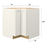 allen + roth McKeller 33-in W x 34.5-in H x 24-in D Linen Lazy Susan Corner Base Fully Assembled Cabinet (Flat Panel Square Style)