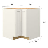 allen + roth McKeller 33-in W x 34.5-in H x 24-in D Linen Lazy Susan Corner Base Fully Assembled Cabinet (Flat Panel Mitered Style)