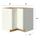 allen + roth Aveley 36-in W x 34.5-in H x 24-in D Linen Lazy Susan Corner Base Fully Assembled Cabinet (Flat Panel Shaker Style)