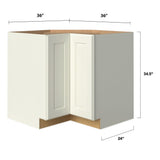 allen + roth Pattingham 36-in W x 34.5-in H x 24-in D Harbor Diagonal Corner Base Fully Assembled Cabinet (Raised Panel Square Style)