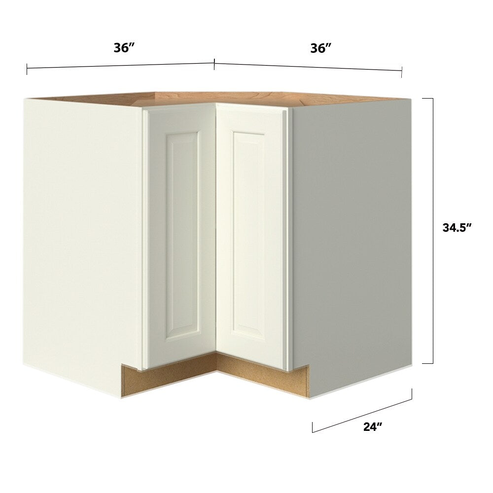 allen + roth Pattingham 36-in W x 34.5-in H x 24-in D Harbor Lazy Susan Corner Base Fully Assembled Cabinet (Raised Panel Square Style)