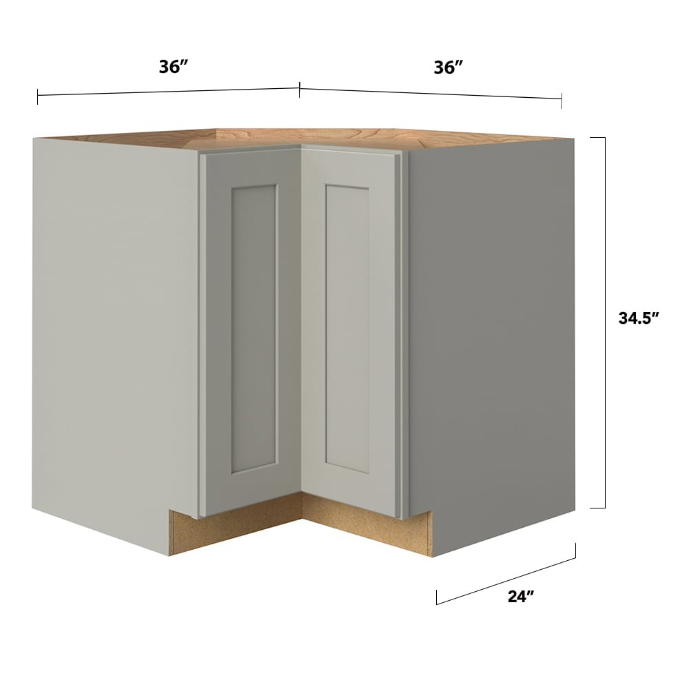 allen + roth Stonewall 36-in W x 34.5-in H x 24-in D Stone Lazy Susan Corner Base Fully Assembled Cabinet (Flat Panel Shaker Style)