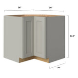 allen + roth Stonewall 36-in W x 34.5-in H x 24-in D Stone Lazy Susan Corner Base Fully Assembled Cabinet (Flat Panel Shaker Style)