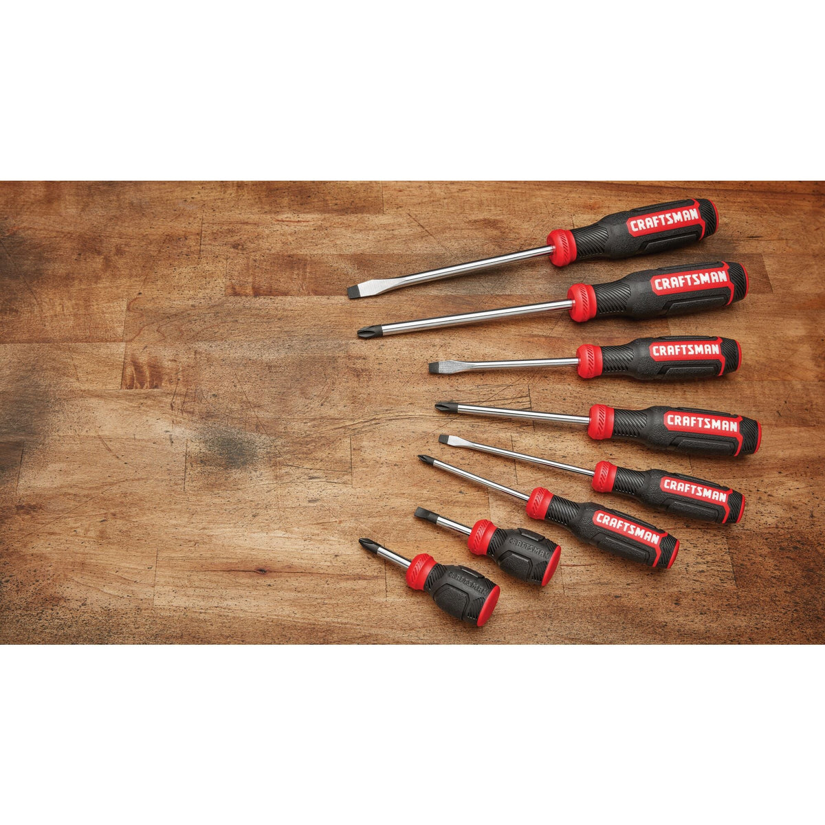 CRAFTSMAN 8-Piece Bi-Material Handle Screwdriver Set, Black Oxide Tip
