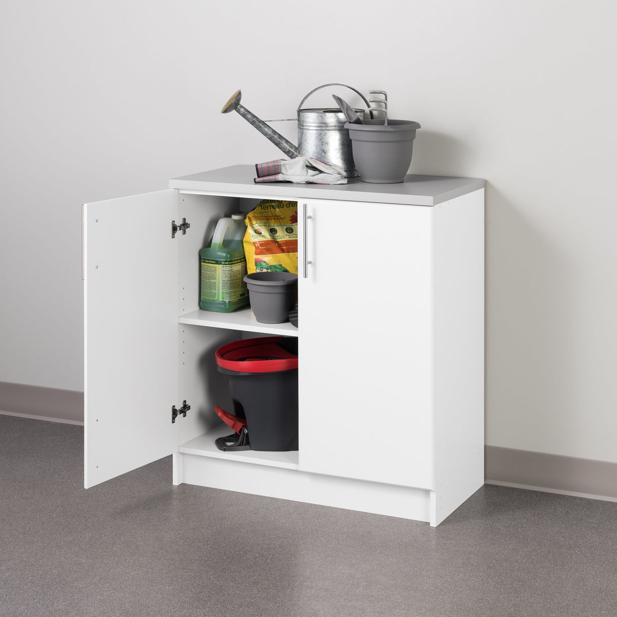 Prepac Elite 32-in W x 35.75-in H Wood Composite White Freestanding Utility Storage Cabinet