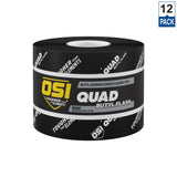 OSI Quad Butyl Flash Tape, 4-in x 75-ft, Silver, Self-Adhesive Butyl Rubber Roll Flashing, 12-Pack