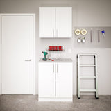Prepac Elite 32-in W x 35.75-in H Wood Composite White Freestanding Utility Storage Cabinet