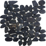 Satori River Rock Black 12-in x 12-in Natural Stone Mosaic Floor and Wall Tile (0.96-sq. ft/ Piece)
