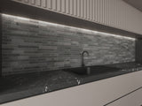 Giorbello (Sample) Travel Series Gray 4-in x 12-in Polished Travertine Brick Mosaic Wall Tile