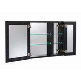 WELLFOR KAIF 30-in x 26-in Surface/Recessed Mount Black Mirrored Soft Close Medicine Cabinet