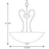 Progress Lighting Heart 3-Light Antique Bronze Farmhouse Etched Glass Bowl Medium Hanging Pendant Light
