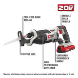 PORTER-CABLE 20V Max 4-Tool Cordless Combo Kit, Soft Case, Charger and (2) Batteries Included