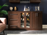 NewAge Products Home Bar 63-in x 80-in Brown Rectangle Bar Cabinet
