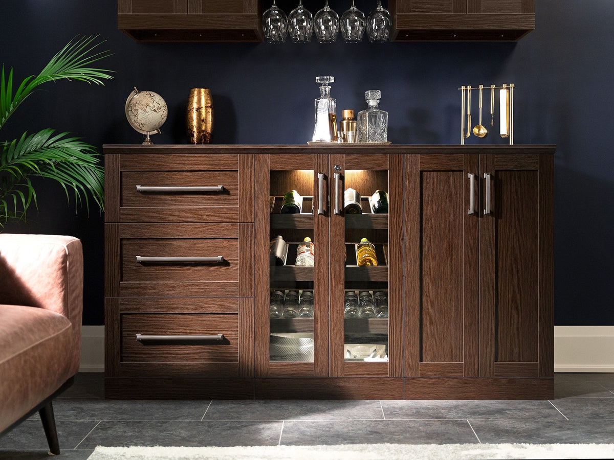 NewAge Products Home Bar 63-in x 80-in Brown Rectangle Bar Cabinet
