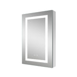WELLFOR NIKA 20-in x 30-in Lighted LED Fog Free Surface/Recessed Mount Silver Mirrored Soft Close Medicine Cabinet with Outlet