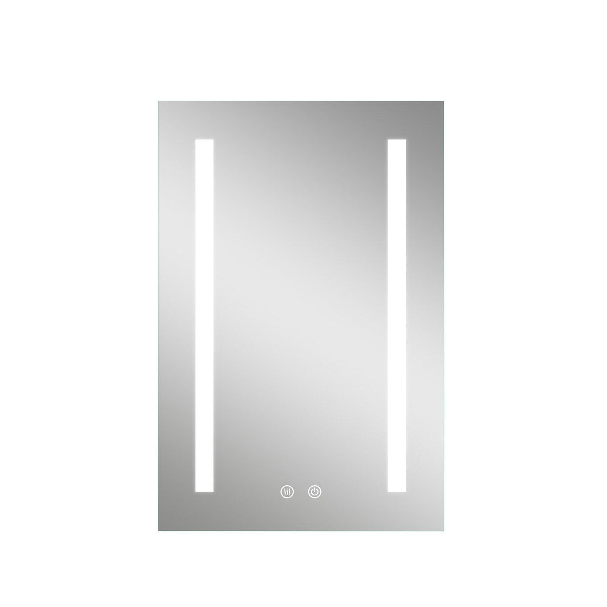 WELLFOR VICK 20-in x 30-in Lighted LED Fog Free Surface/Recessed Mount Silver Mirrored Soft Close Medicine Cabinet with Outlet