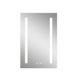 WELLFOR VICK 20-in x 30-in Lighted LED Fog Free Surface/Recessed Mount Silver Mirrored Soft Close Medicine Cabinet with Outlet
