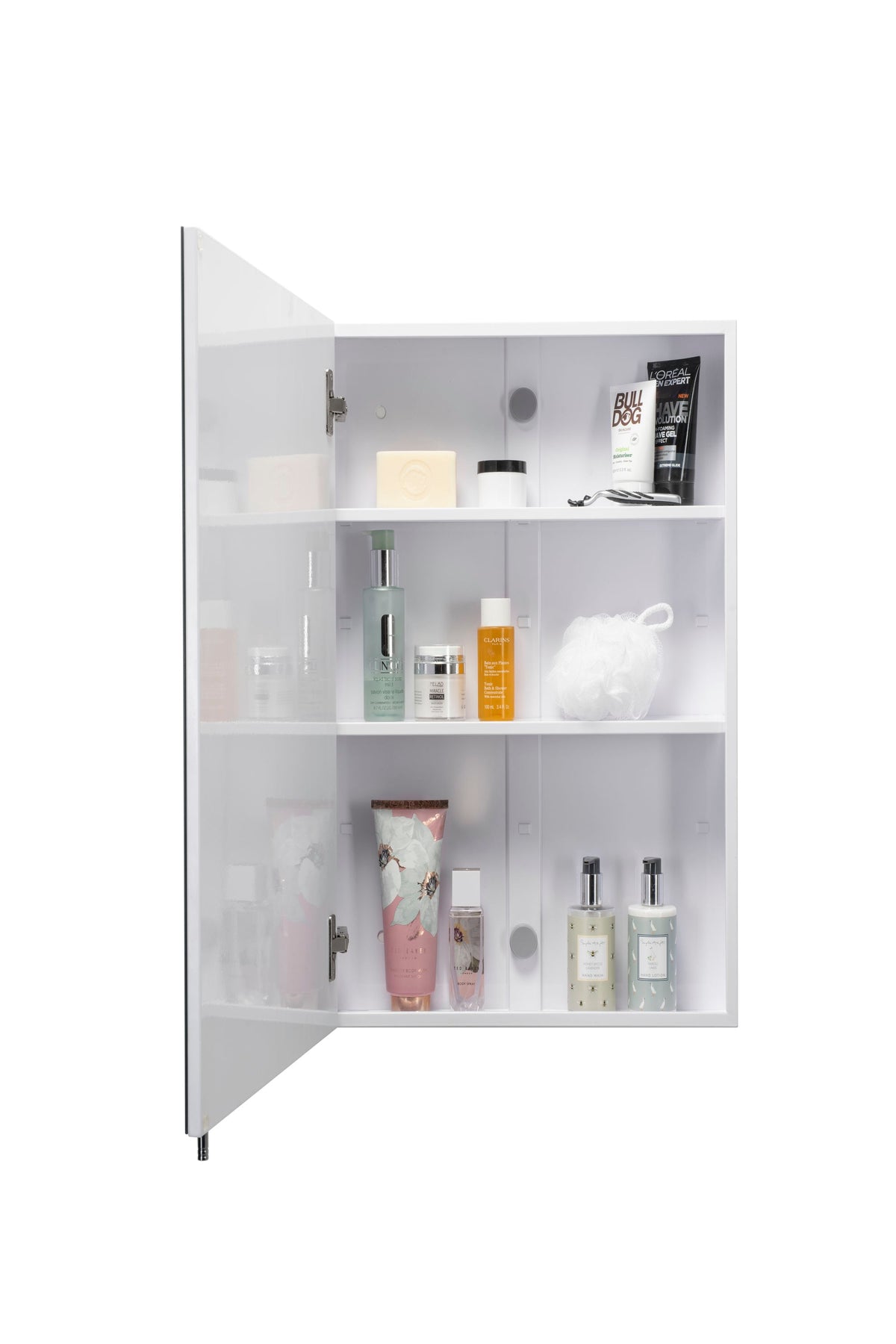 Croydex 16-in x 26-in Surface Mount White Mirrored Medicine Cabinet