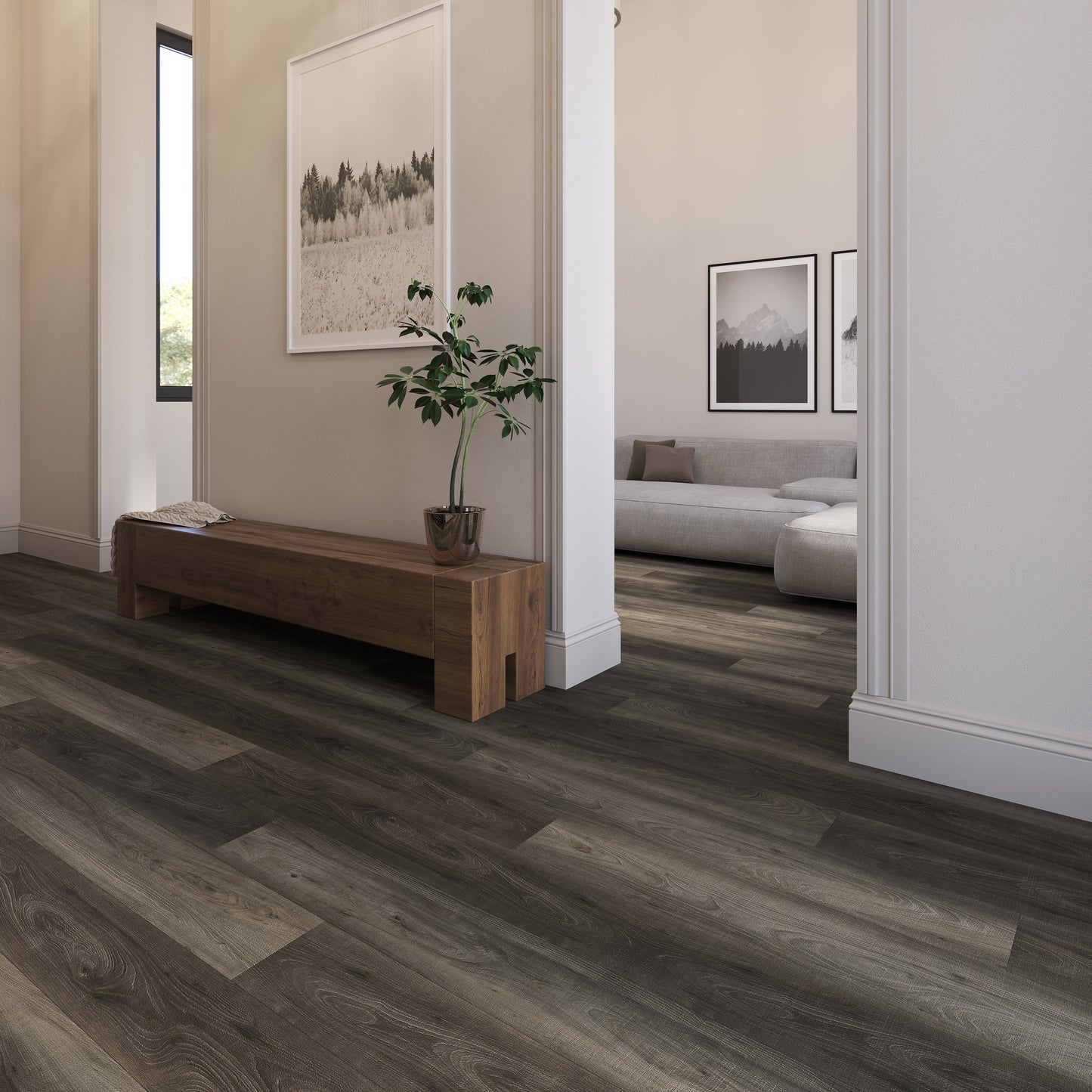 Lucida USA Maxcore Obsidian 7-3/32-in Wide x 5-1/2-mm Thick Waterproof Interlocking Luxury Vinyl Plank Flooring (24.5-sq ft)